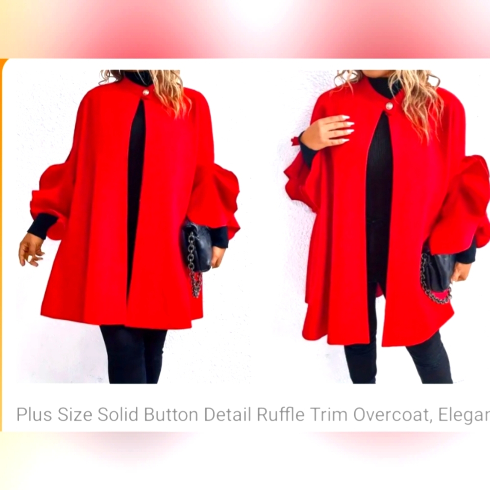 NWT Gorgeously HOT 🔥 RED PLUS SIZE 1X SINGLE BUTTON COAT EXECUTIVE CLASSIC